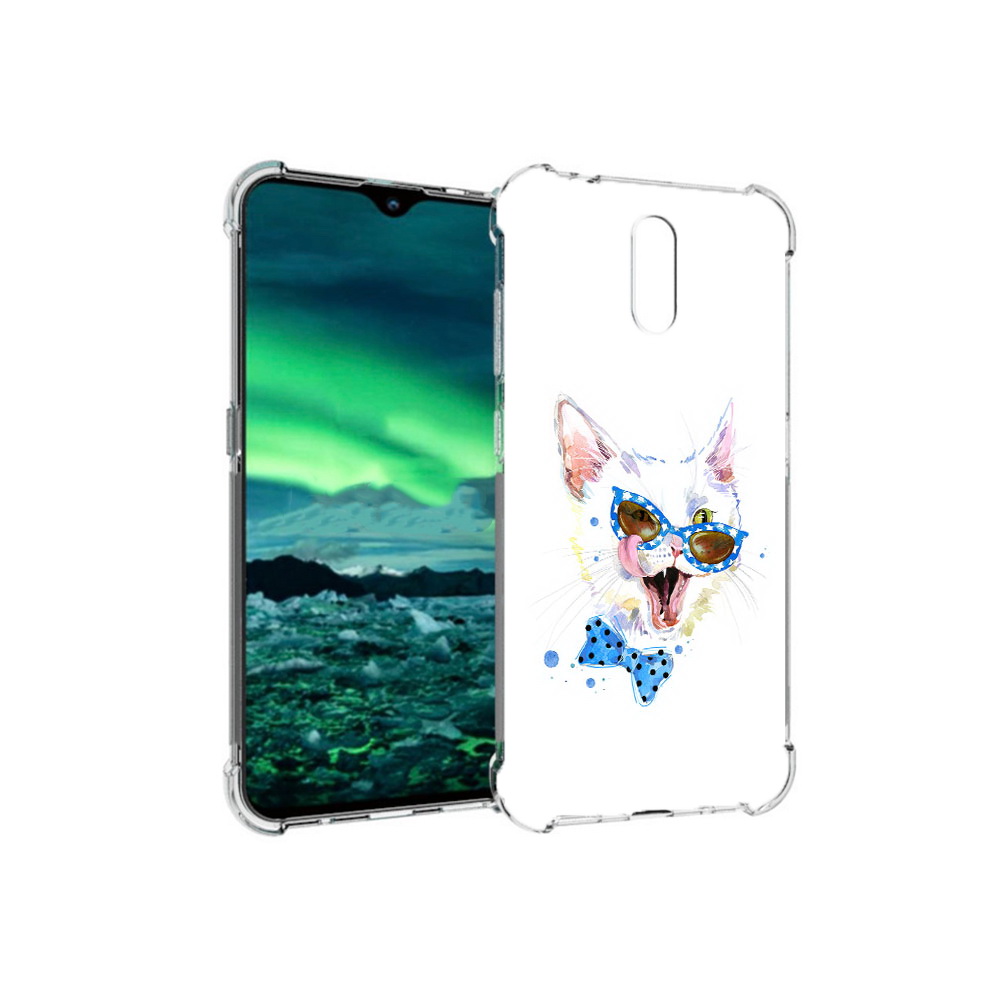 

Чехол MyPads Tocco для Nokia 2.3 белый кот (PT142254.97.229), Прозрачный, Tocco