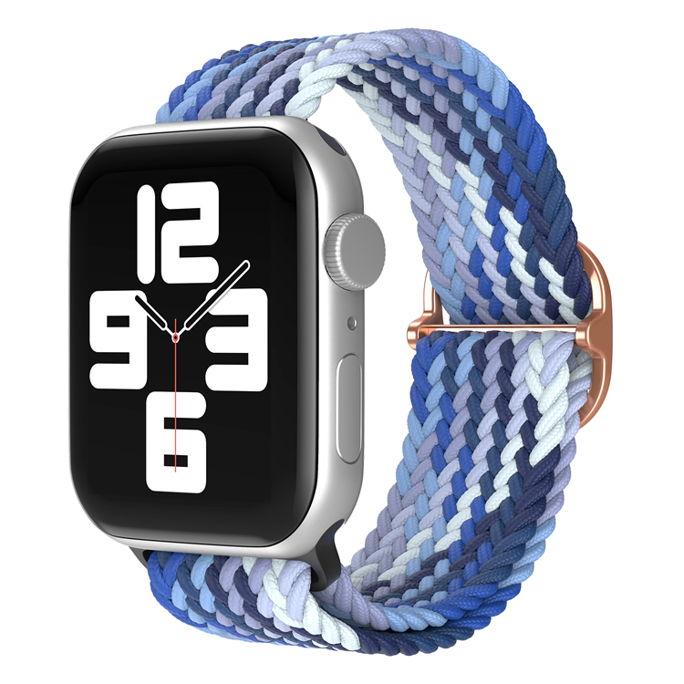 

Ремешок для Apple Watch 1-9/SE (38/40/41 мм), разноцветный синий, Ремешок для Apple Watch 1-9 / SE (38/40/41 мм), регулируемый по длине
