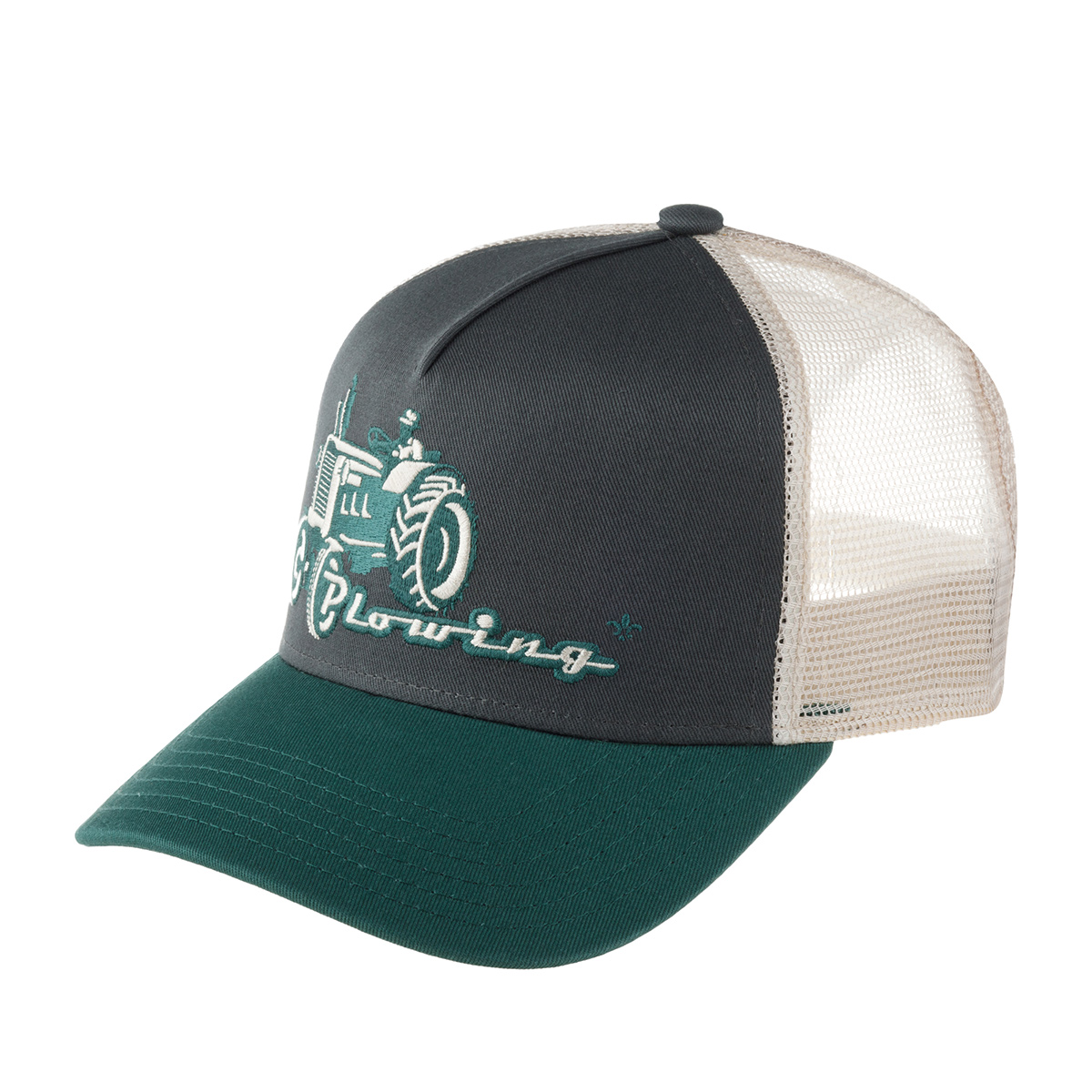 Бейсболка унисекс Lierys 7751172 TRUCKER CAP PLOWING зеленая / серая, one size