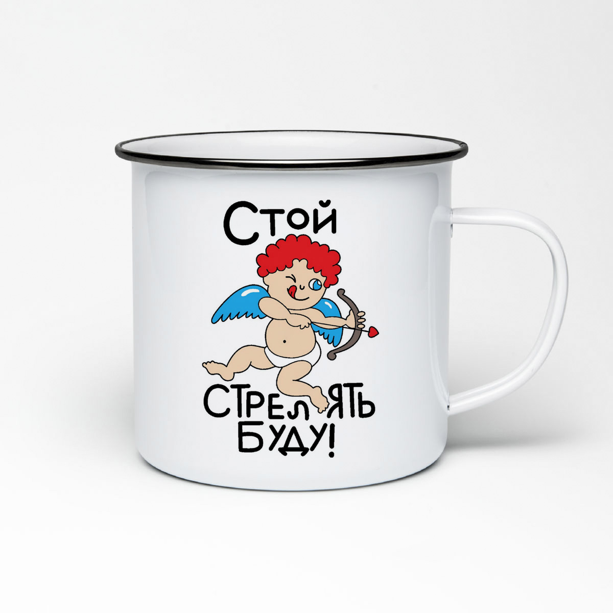 

Кружка металлическая CoolPodarok Стой стрелять буду стой стрелять буду попал