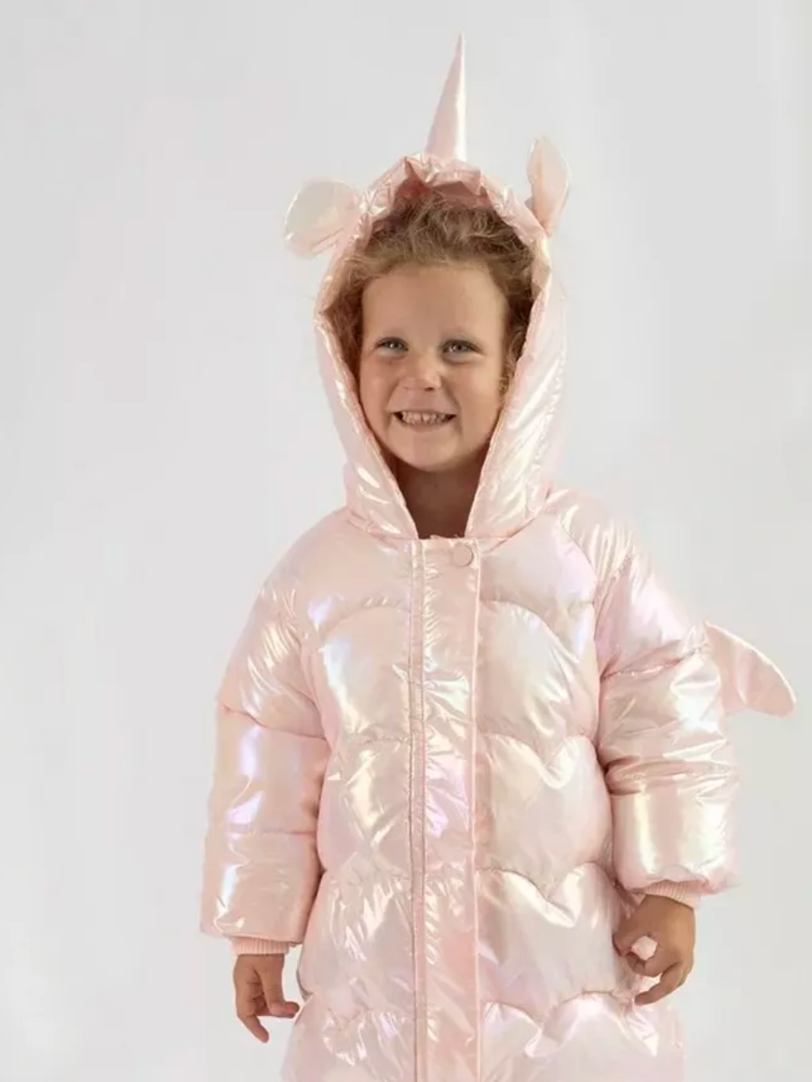Куртка детская SUNDOO единорог, розовый перламутр, 110