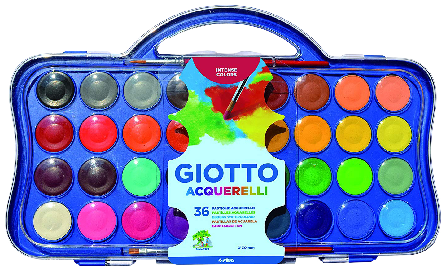 Сухая акварель в таблетках Giotto Colour Blocks 36 цв