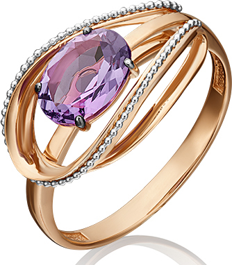 

Кольцо из золота р. 19 PLATINA jewelry 01-5390-00-203-1111-57, аметист, 01-5390-00-203-1111-57