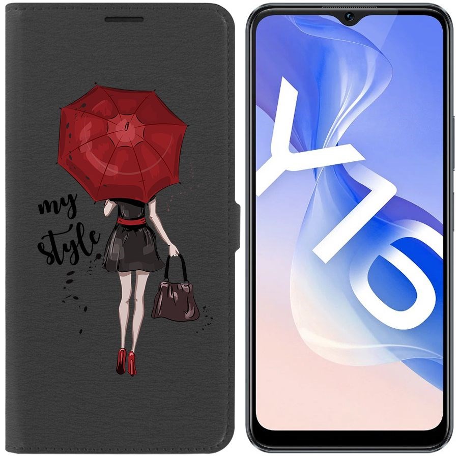 

Чехол-книжка Eco Book для Vivo Y16 Мой стиль, Черный