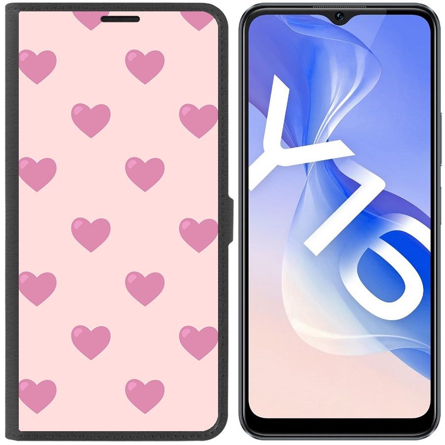 

Чехол-книжка Eco Book для Vivo Y16 Пурпурные сердца