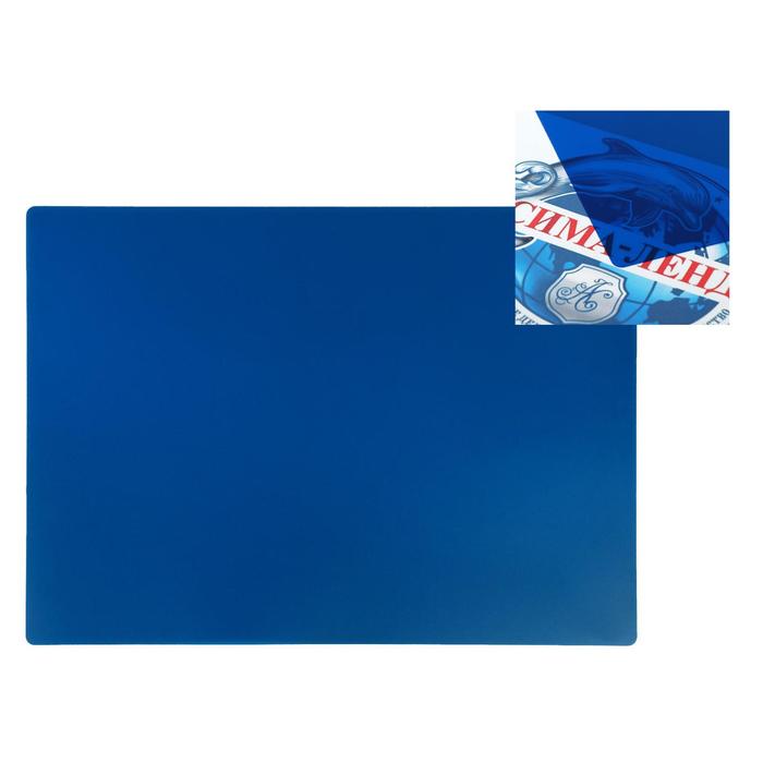 Накладка на стол Calligrata А3, 460 х 330 мм, 500 мкм, прозрачная, темно-синий