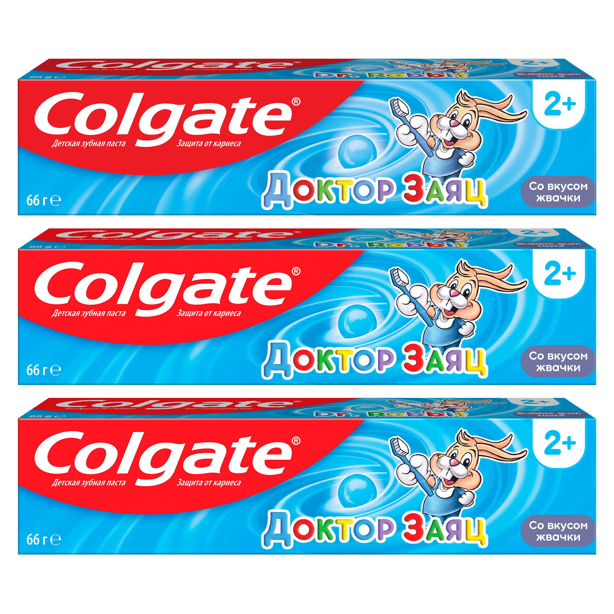 Купить Зубная паста детская Colgate Доктор Заяц (жвачка) 50мл 3 шт. в наборе, FCN89286,