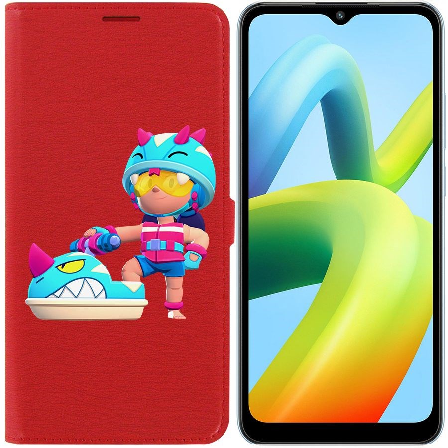 

Чехол-книжка Eco Book для Xiaomi Redmi A1+ Brawl Stars-Аквабайкер Джеки