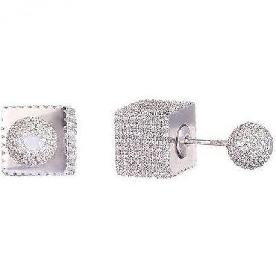 

Серьги из серебра с фианитом JV WE8333-W_001_WG, WE8333-W_001_WG