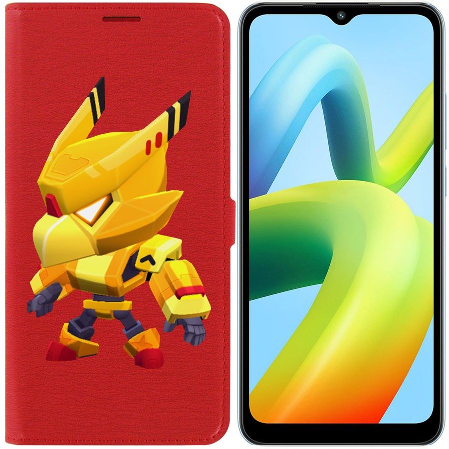 

Чехол-книжка Eco Book для Xiaomi Redmi A1+ Brawl Stars-Ворон Золотой Меха