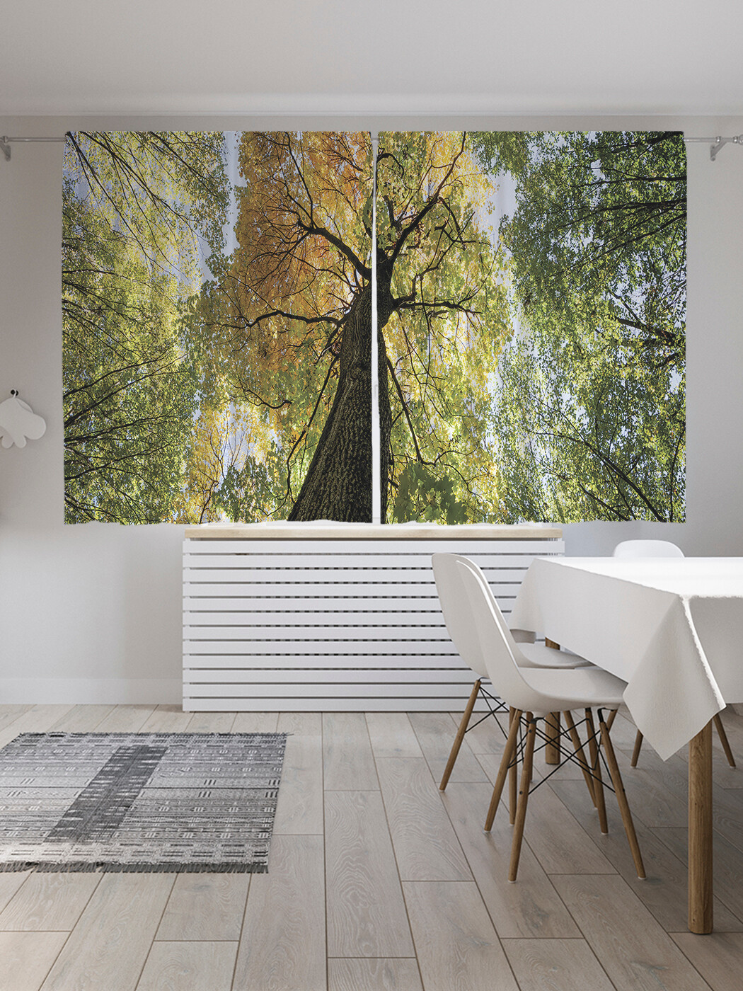 

Фотошторы короткие JoyArty Крона высокого дерева, сатен, 290x180 см