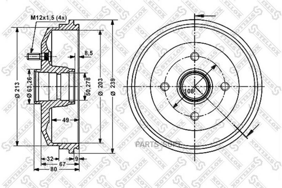 

STELLOX Барабан тормозной STELLOX 60252529sx комплект 1 шт