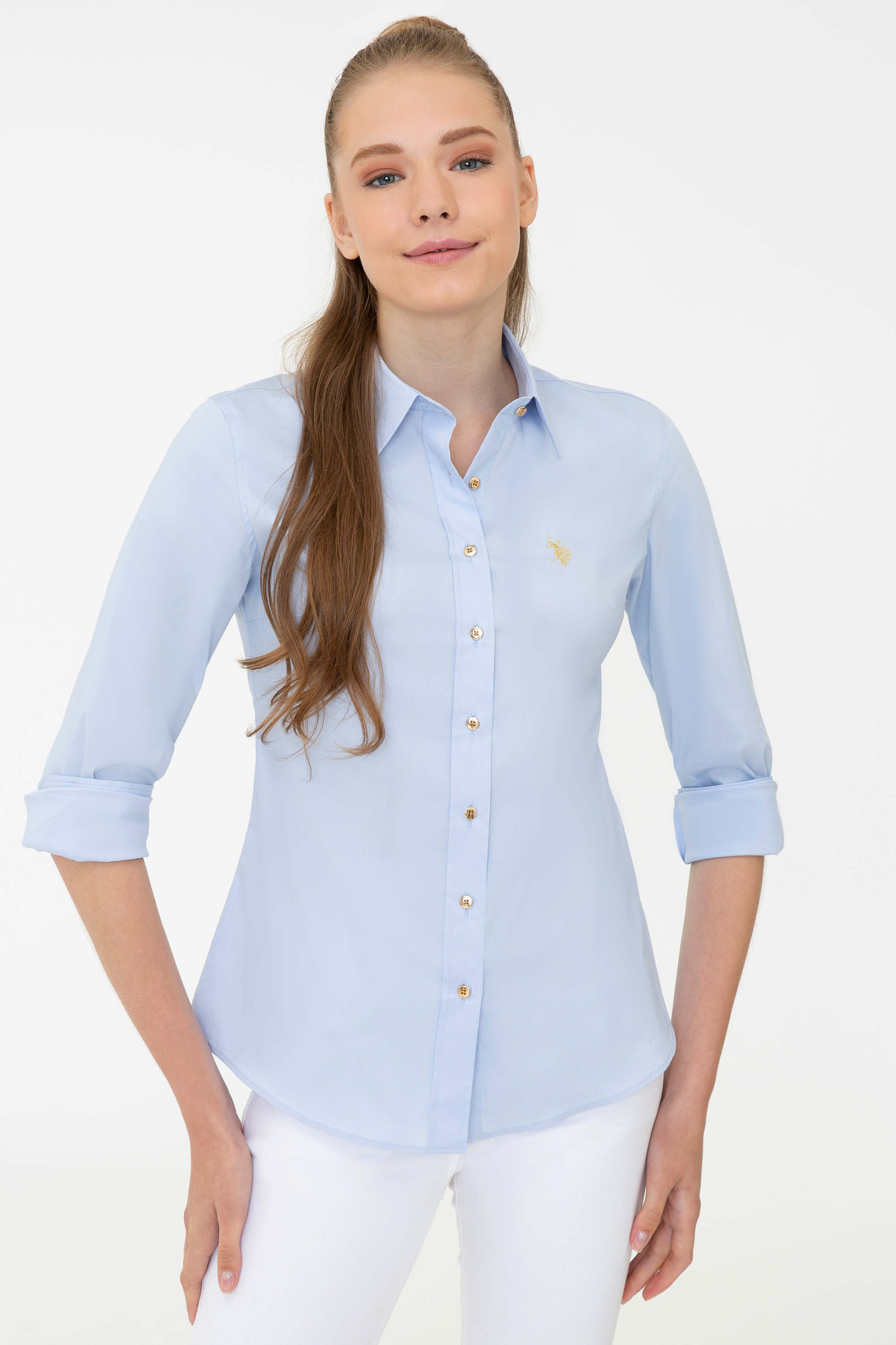 

Рубашка женская U.S. POLO Assn. G082SZ0040CRISY021K голубая 38, G082SZ0040CRISY021K