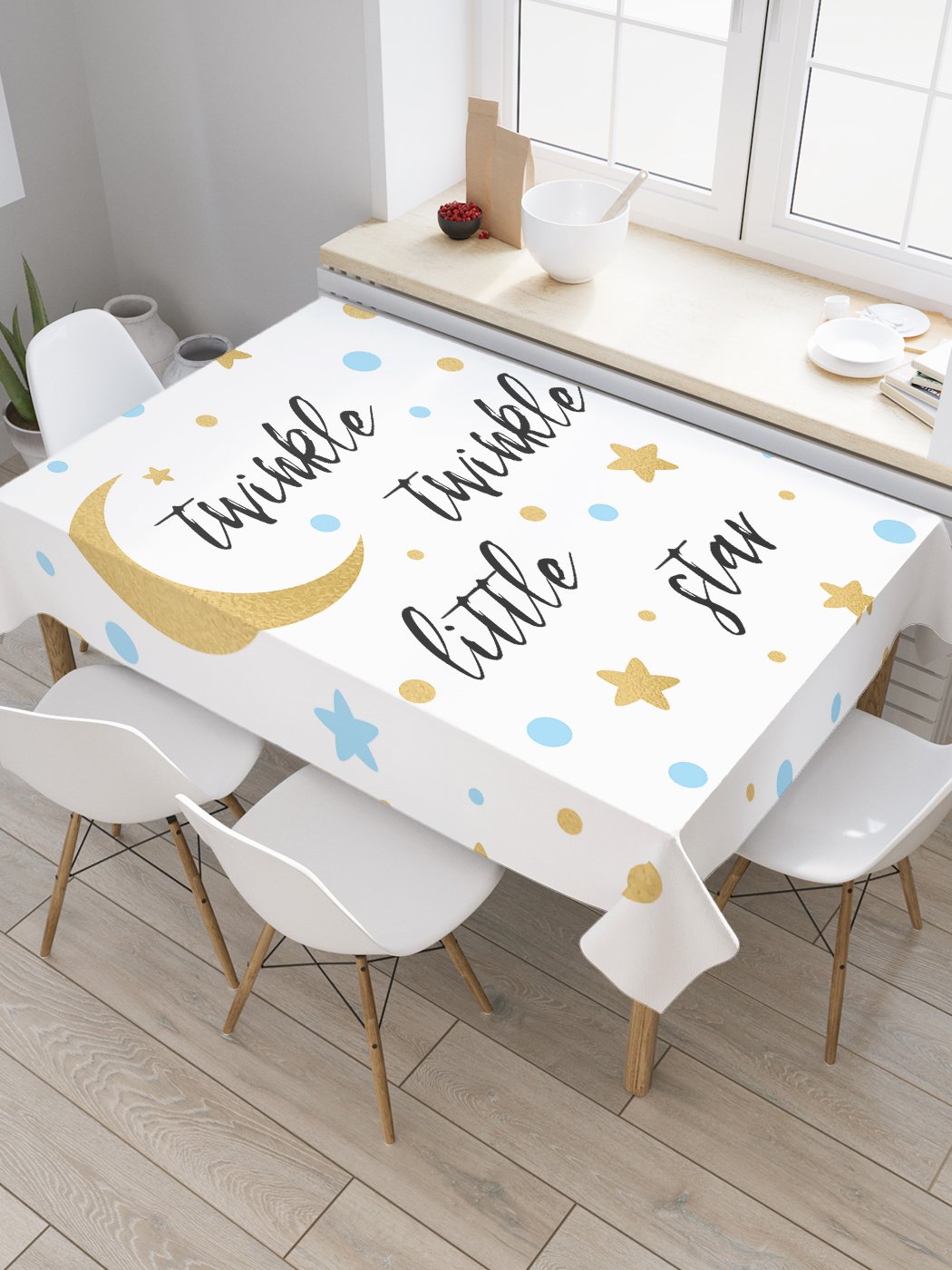 

Скатерть прямоугольная JoyArty "Маленькая звезда" из оксфорда, 120x145 см, Белый, Маленькая звезда