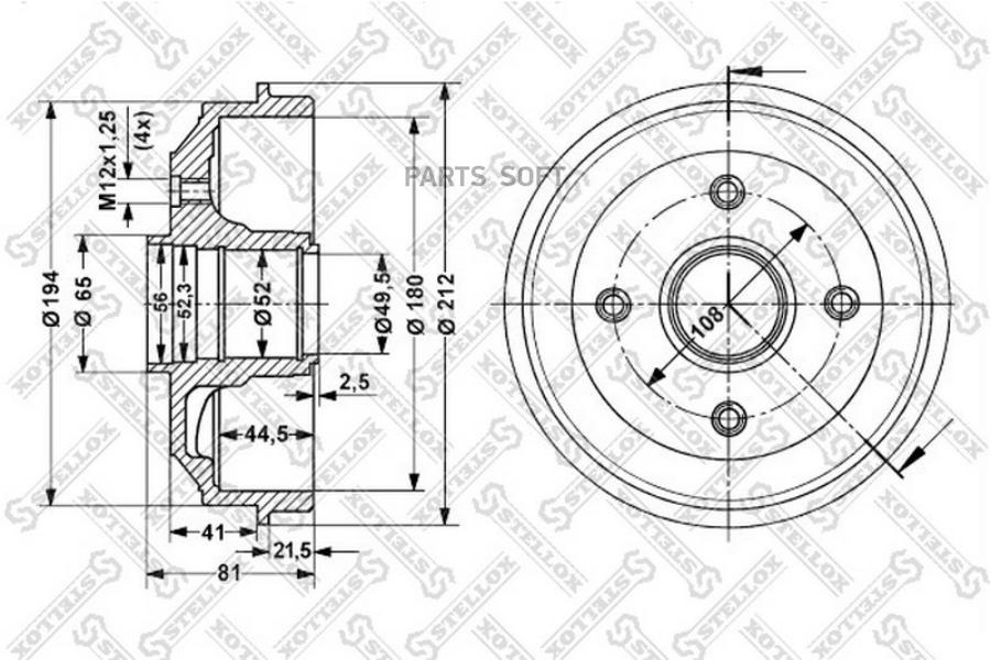 

STELLOX Барабан тормозной STELLOX 60253705sx комплект 1 шт