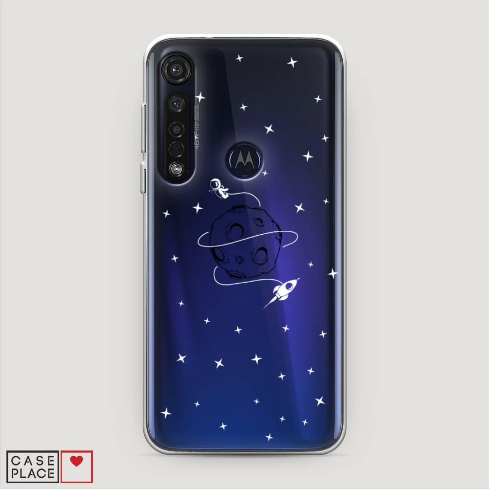 

Чехол на Motorola Moto G8 Plus "Полет вокруг луны", Белый;серый;черный, 241450-2