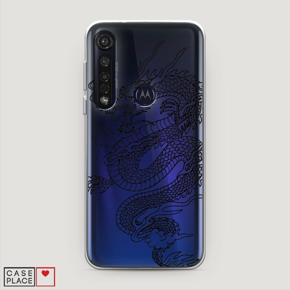 

Чехол для Motorola Moto G8 Plus "Большой китайский дракон", Черный;серый, 241450-1