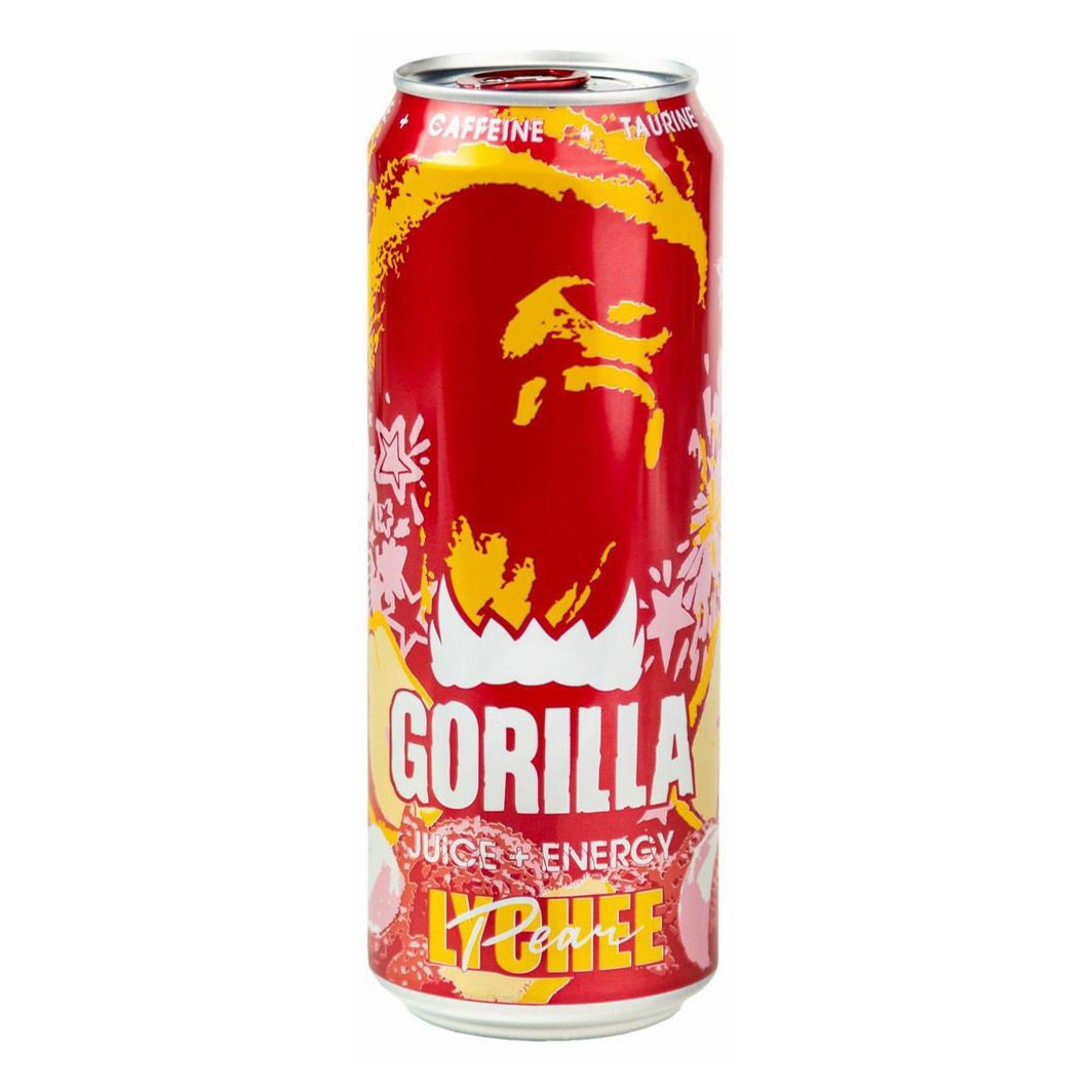 Энергетический напиток Gorilla личи-груша сильногазированный 450 мл