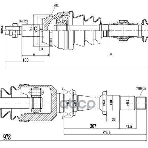 Полуось ZIKMAR Z88220R