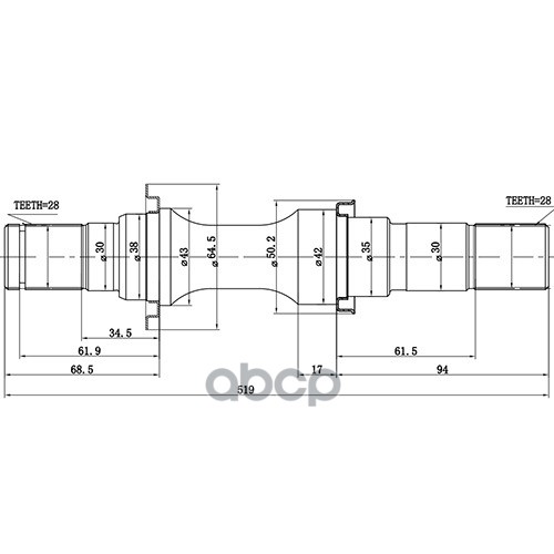 Полуось ZIKMAR Z88146R