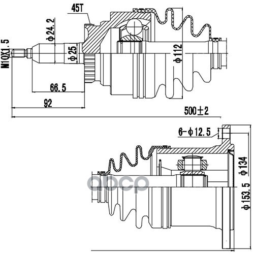 Полуось ZIKMAR Z88020R