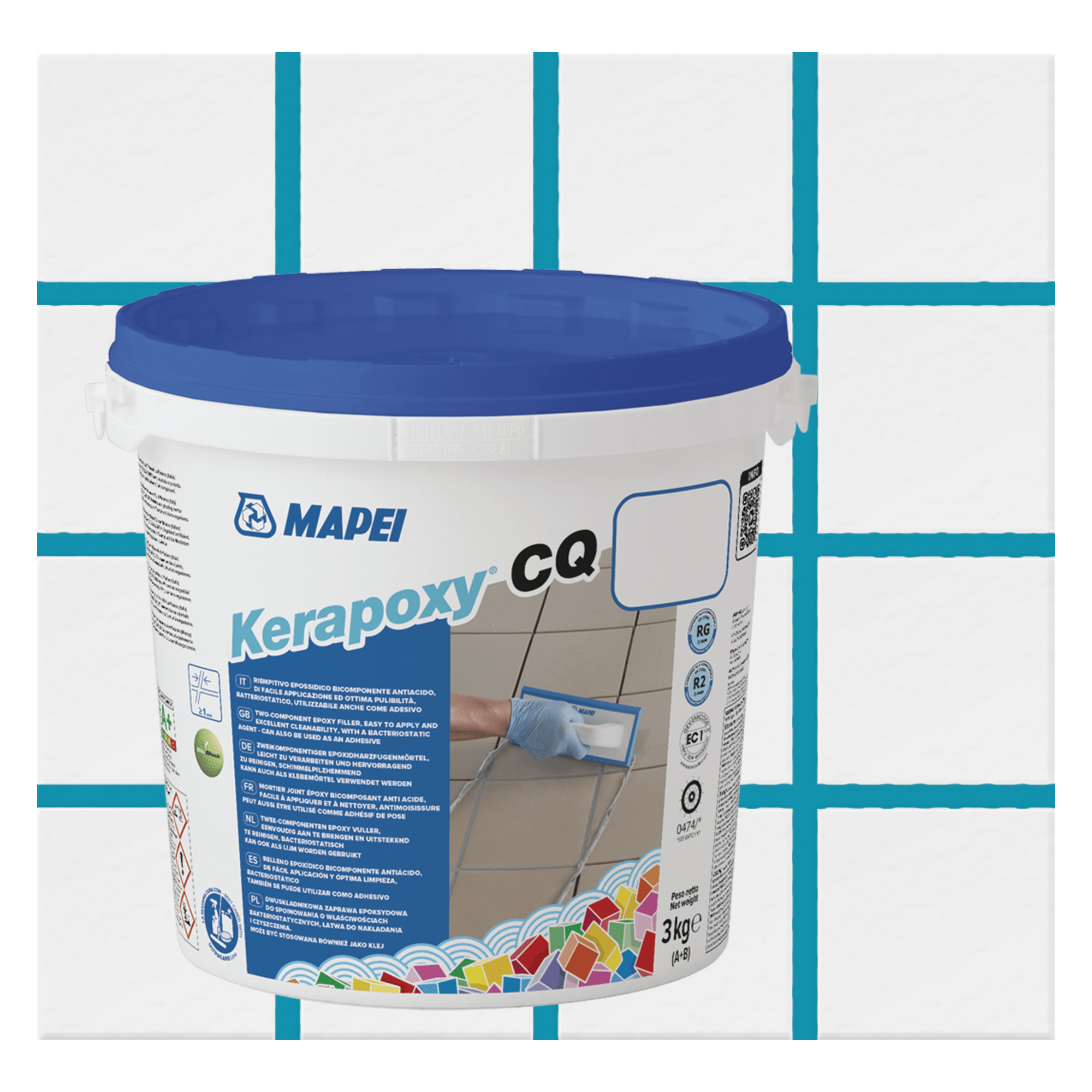 Затирка Mapei Kerapoxy CQ 173 Синий океан, 3кг вафельное полотенце мой океан синий р 80х150