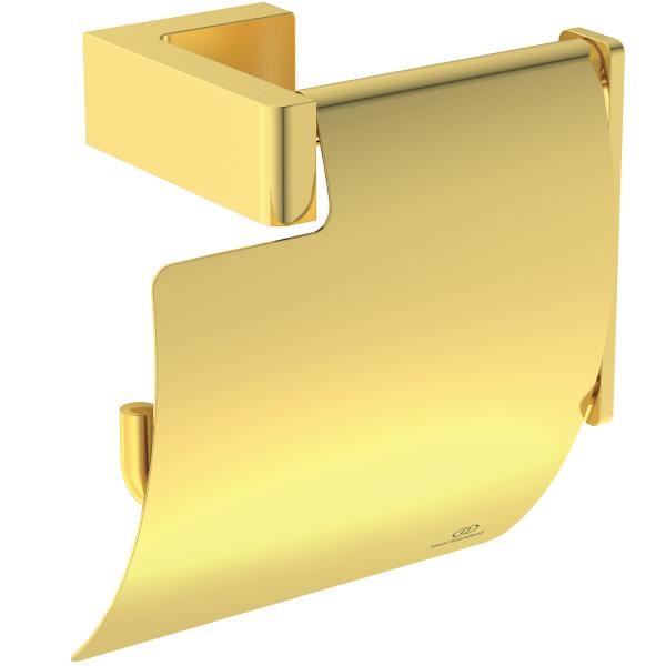 Держатель для туалетной бумаги Ideal Standard CONCA с крышкой, шлифованное золото T4496A2