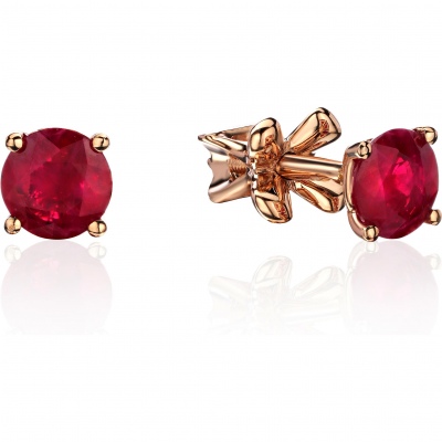 Серьги из красного золота Эстет 01С514138-2, рубин