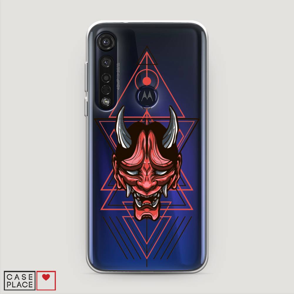 

Чехол на Motorola Moto G8 Plus "Hanya Oni mask", Серый;красный;черный, 241450-4