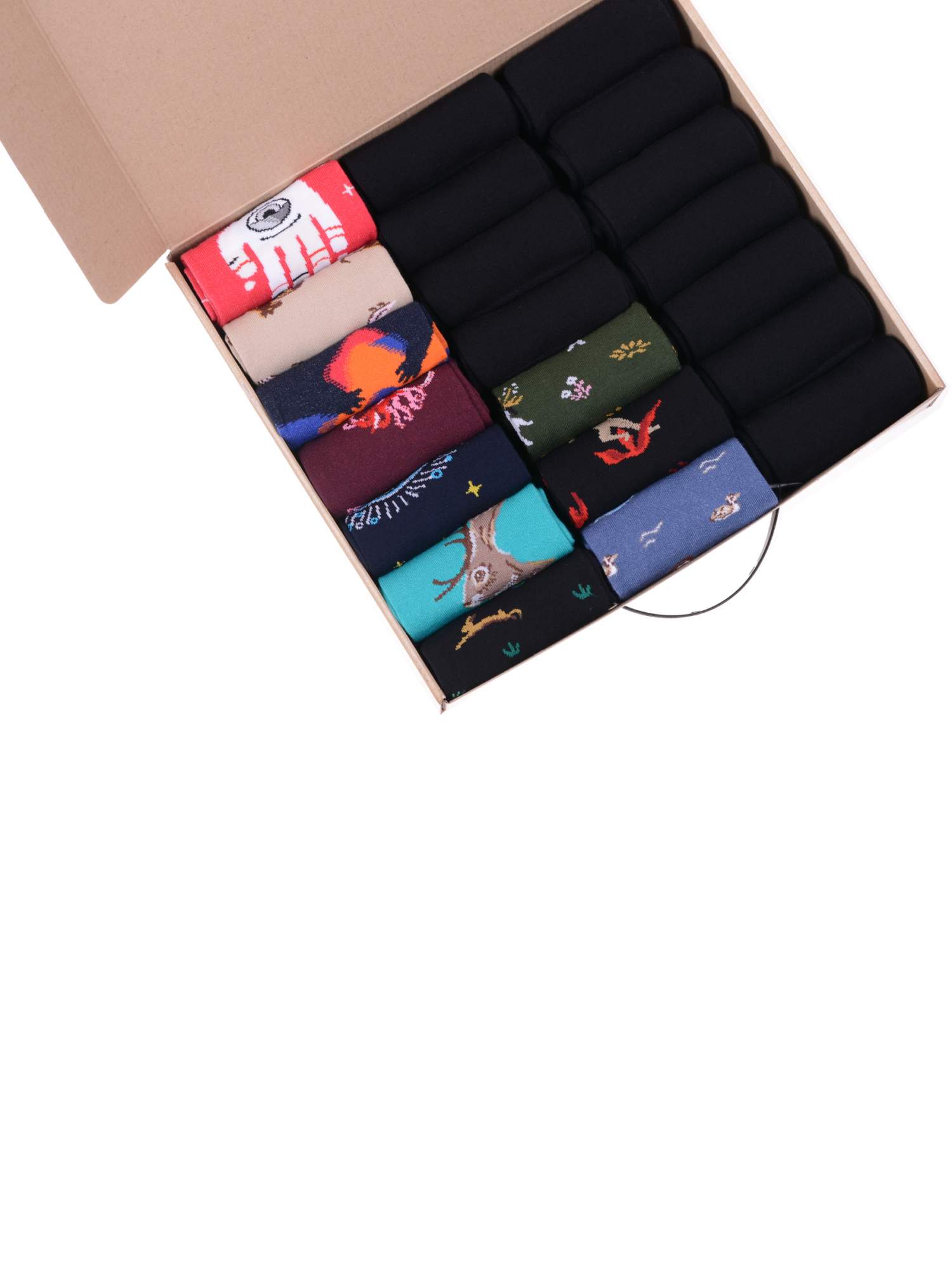 

Подарочный набор носков мужских MoscowSocksClub ВИМ20 разноцветных 25, 20 пар, Бежевый;красный;синий;черный, ВИМ20