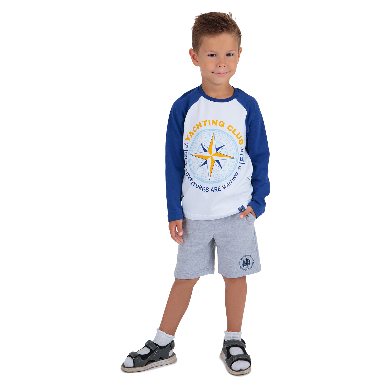 

Джемпер Leader Kids Морской фрегат голубой р.104, GL001068443