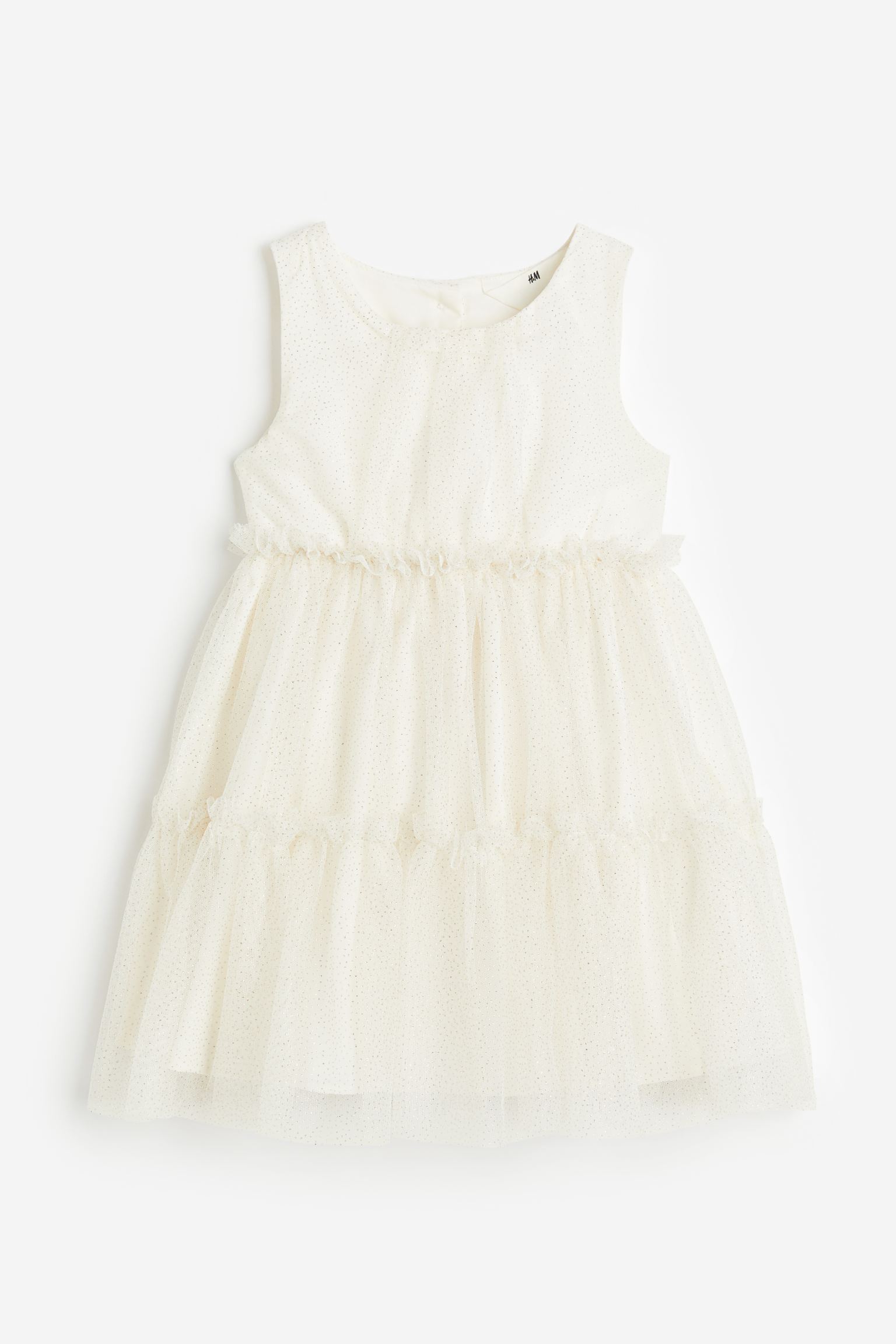Платье из тюля с оборками H&M для девочек 110 Белый/Золотой цвет (доставка из-за рубежа)