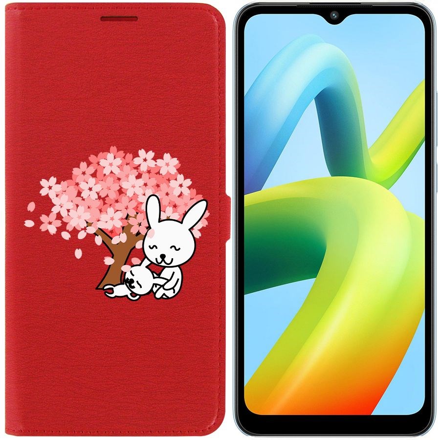 

Чехол-книжка Eco Book для Xiaomi Redmi A1+ Кролики, Красный