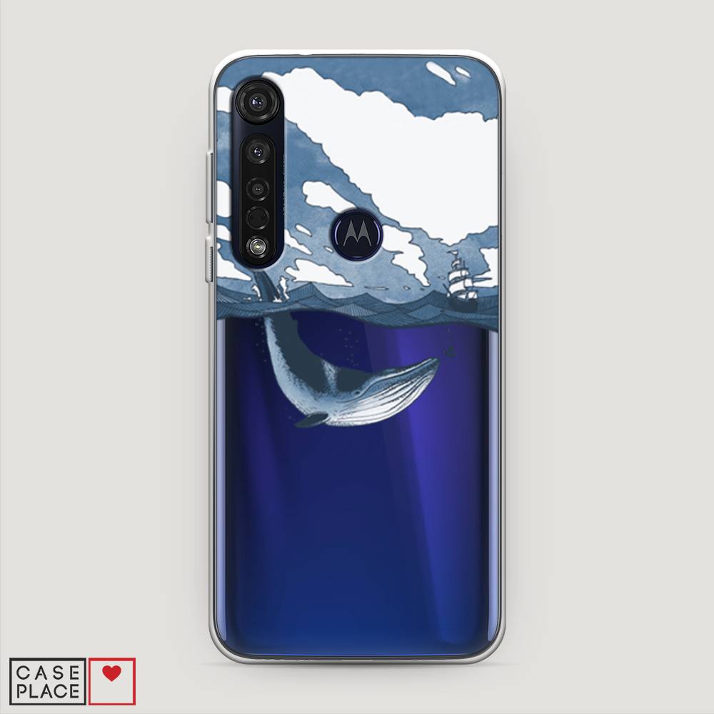 

Чехол на Motorola Moto G8 Plus "Большой кит", Синий, 241450-1