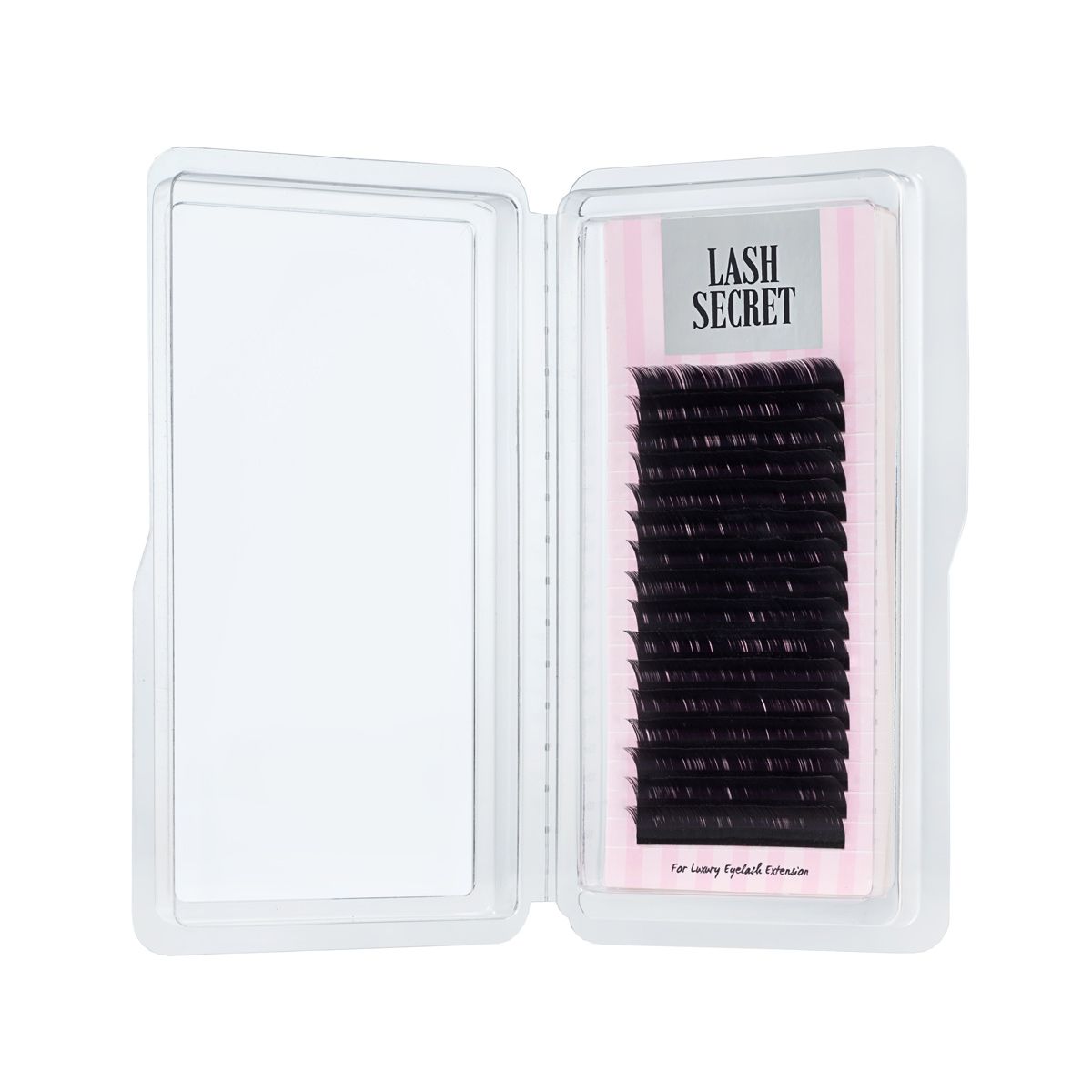 

Ресницы Lash Secret, одна длина 12 мм, 16 линий, C+, 0.12 мм, чёрные