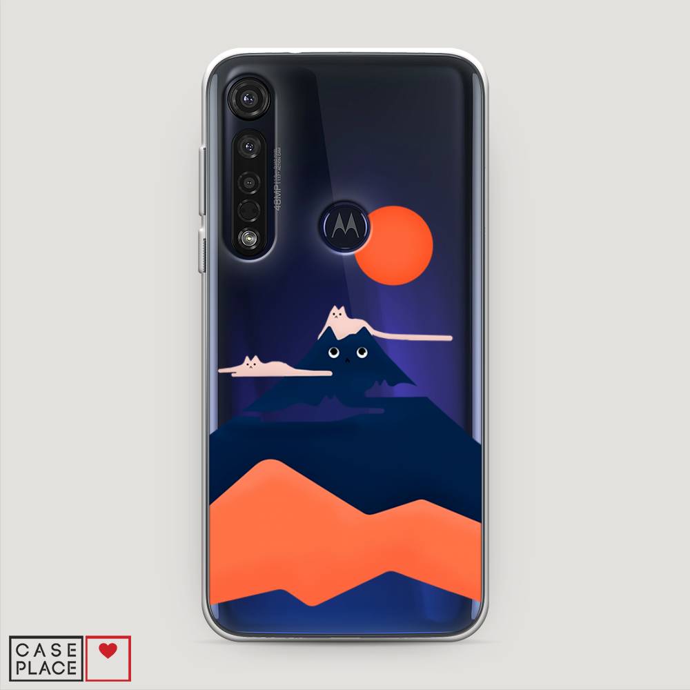 

Чехол на Motorola Moto G8 Plus "Кот-гора", Черный;оранжевый, 241450-4