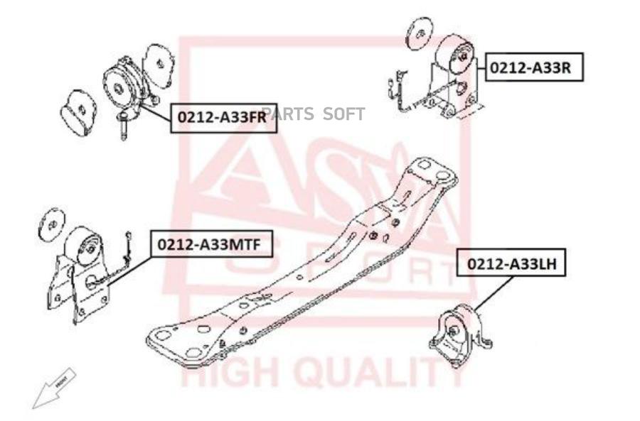 

ASVA 0212-A33MTF Подушка двигателя перед прав/лев () 1шт