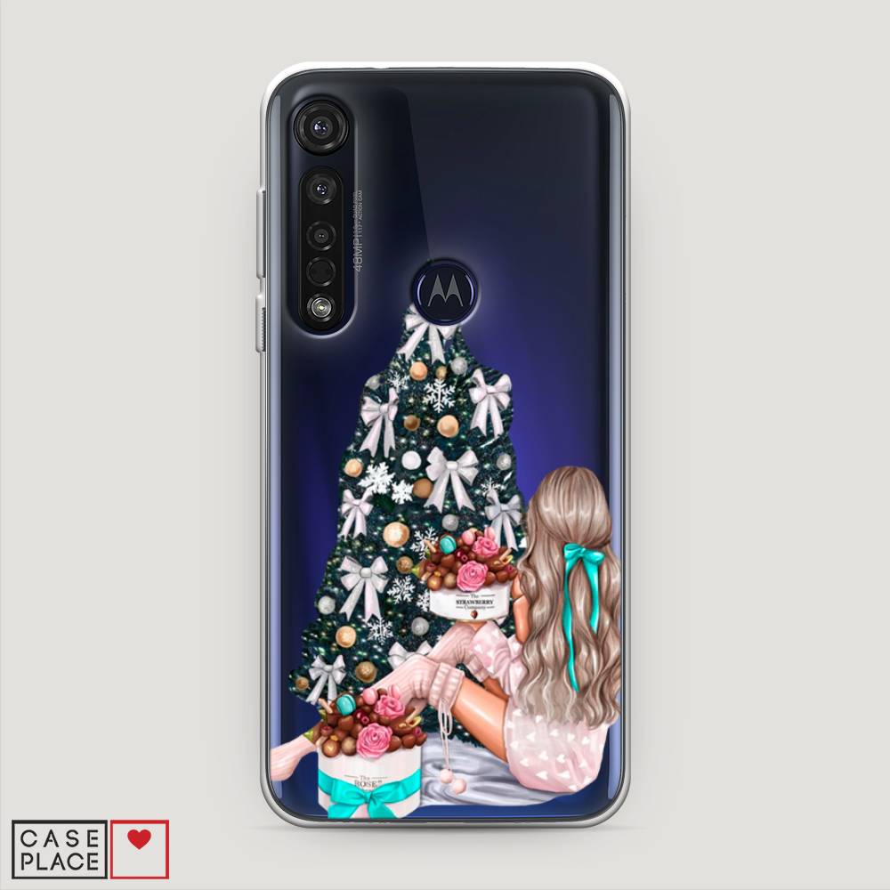 

Чехол на Motorola Moto G8 Plus "New Year", Зеленый;бежевый;голубой, 241450-5