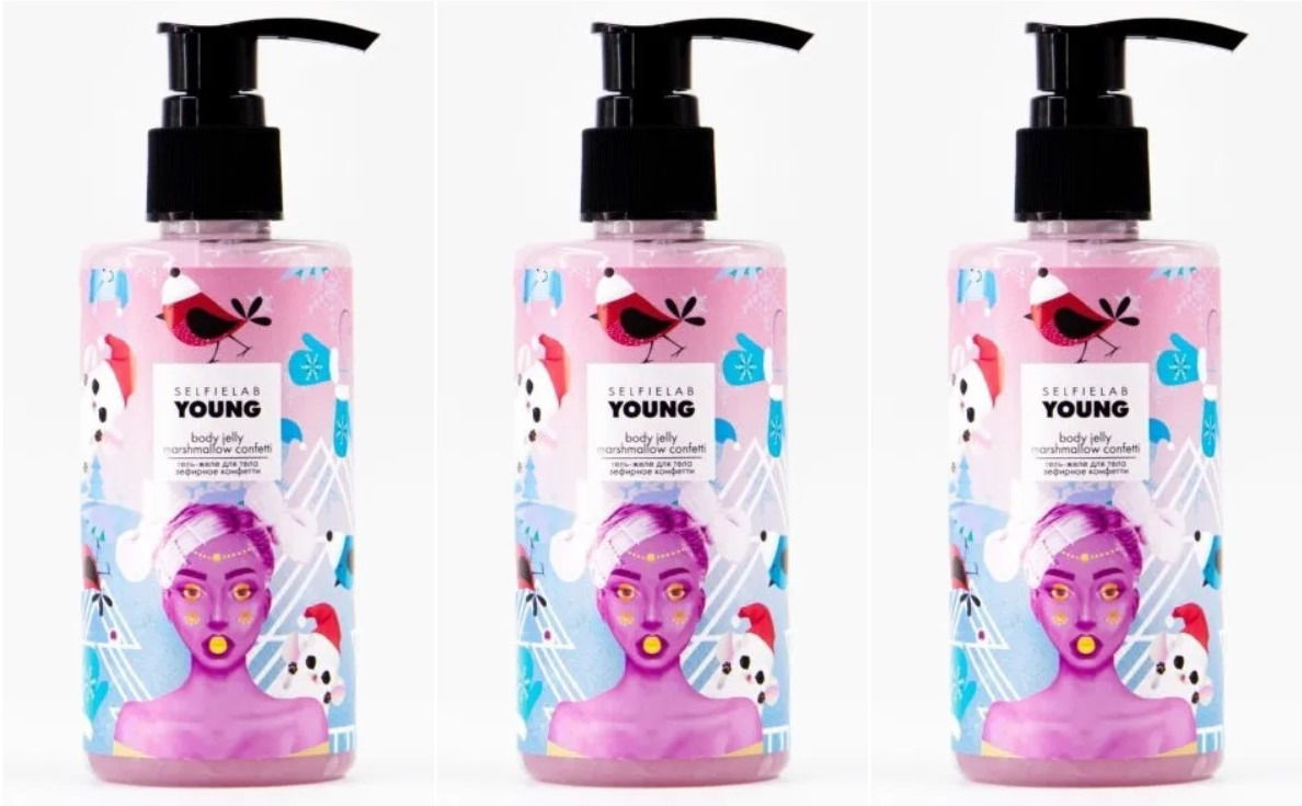 

Гель-желе для тела YOUNG ЗЕФИРНОЕ КОНФЕТТИ SELfieLAB, 200 г,3 шт