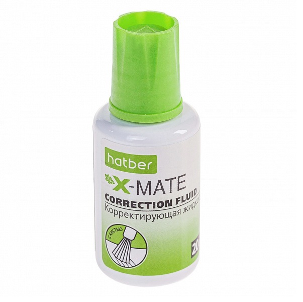 

Корректор с кисточкой Hatber X-Mate на химической основе, 20 мл