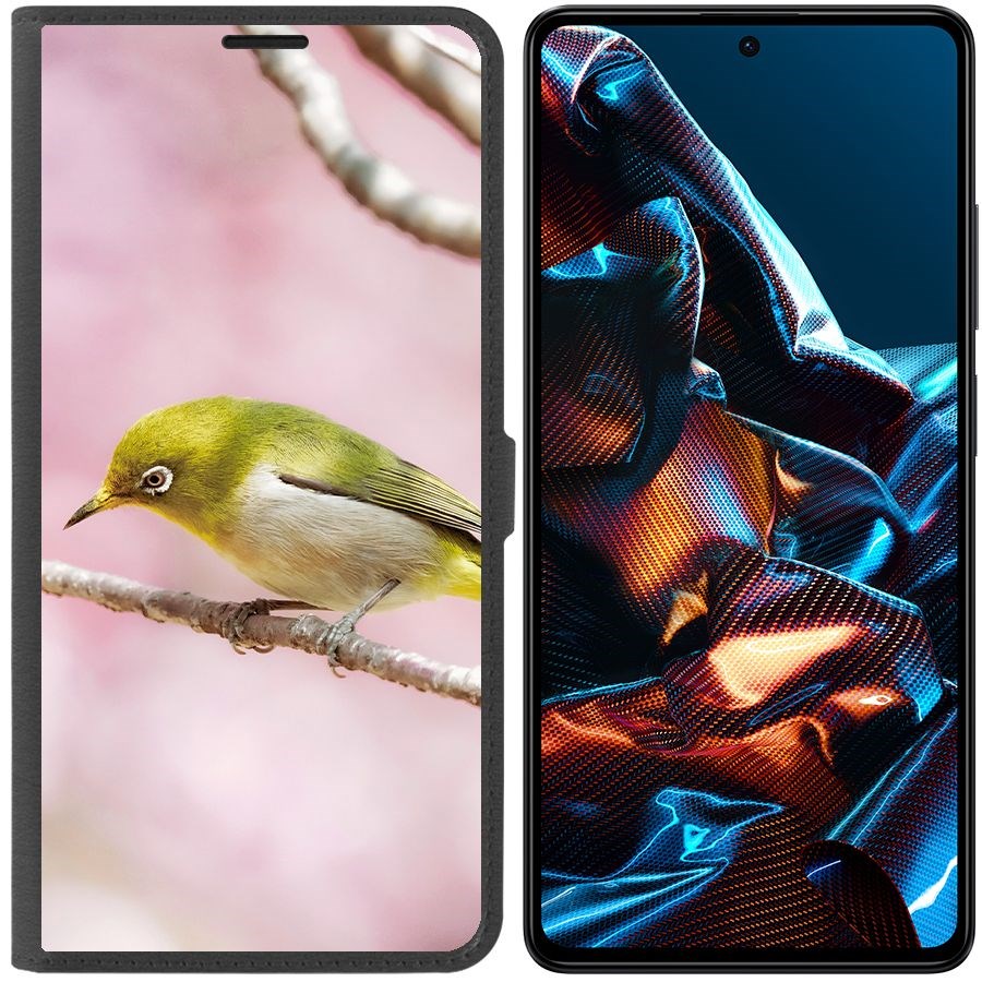 

Чехол-книжка Eco Book для Poco X5 Pro Японская белоглазка, Черный