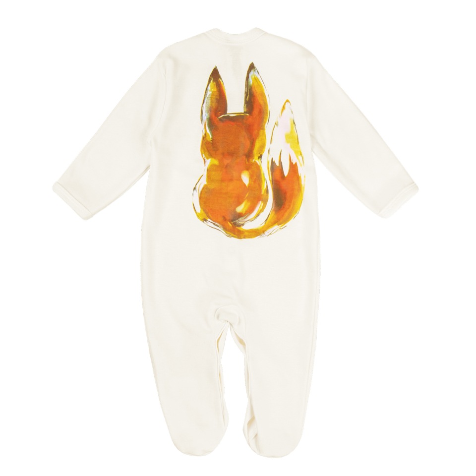 фото Комбинезон (слип) amarobaby animals лисичка, молочный, размер 74, ab-od21-a3