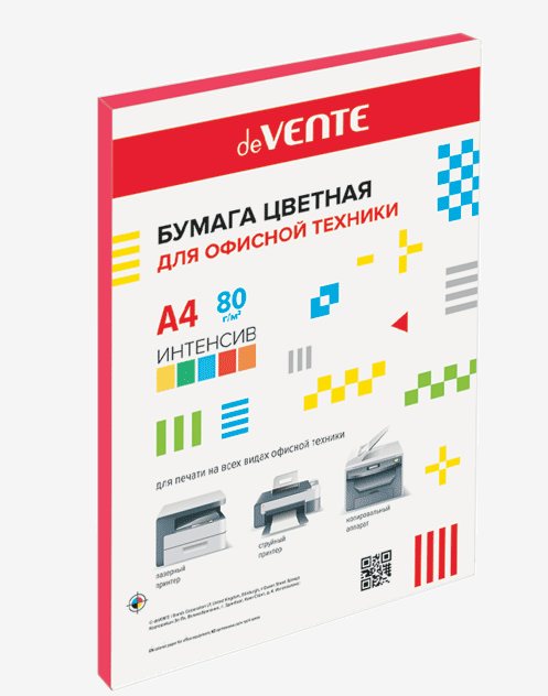 

Бумага для ксерокса deVente цветная А4 50л интенсив красный, 1836957