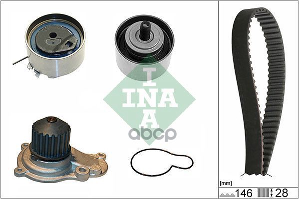 

Комплект Грм Chrysler/Dodge/Jeep 2.4 2001 => (Ролик 2шт+Ремень 146x28) Ina арт. 530 0641 3