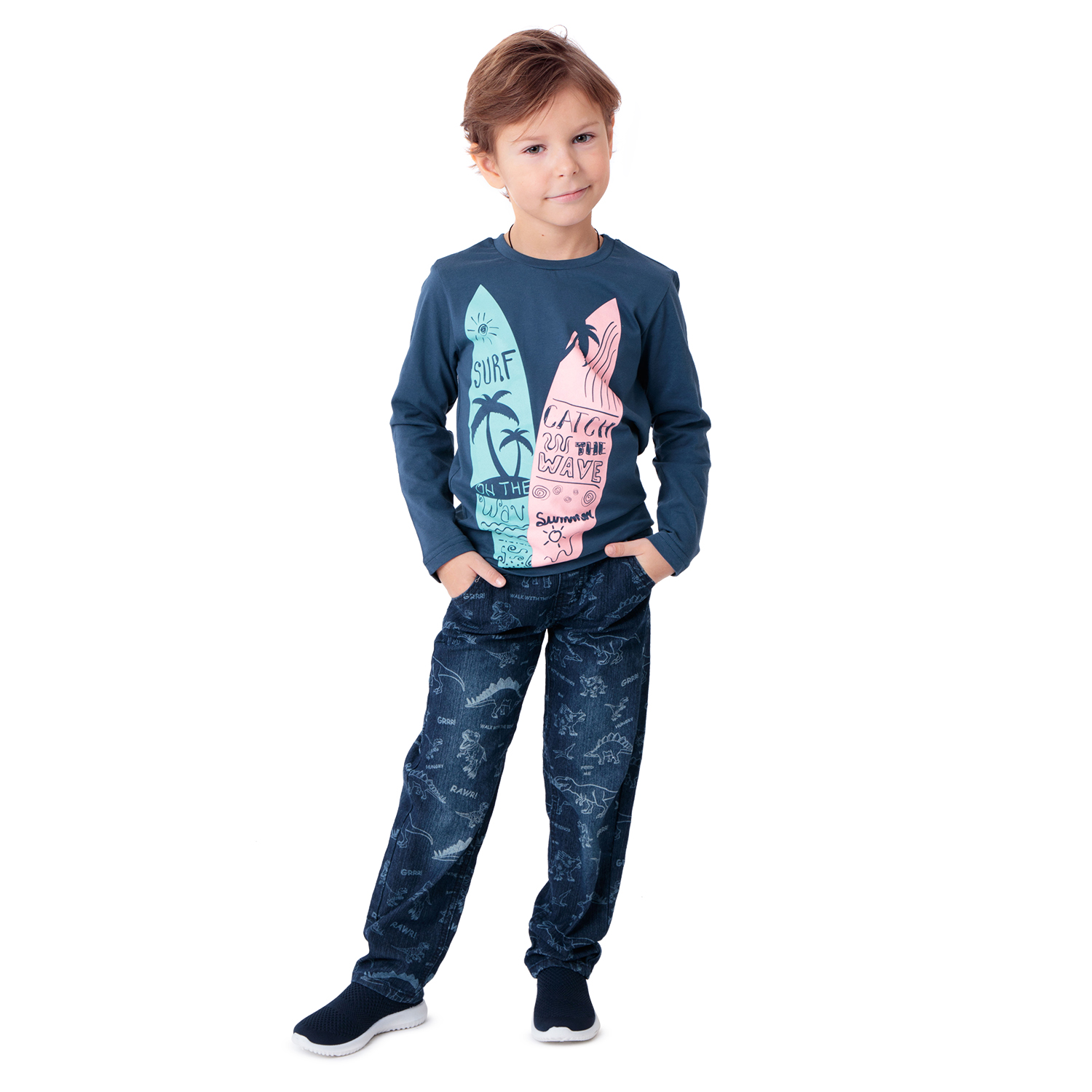 

Джемпер Leader Kids Лови волну синий р.122, ЛКЛ20221545122ку01