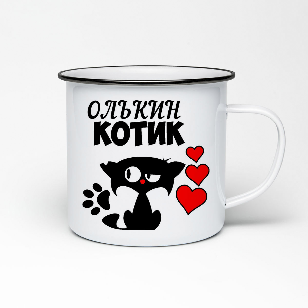 

Кружка металлическая CoolPodarok Котик Олькин