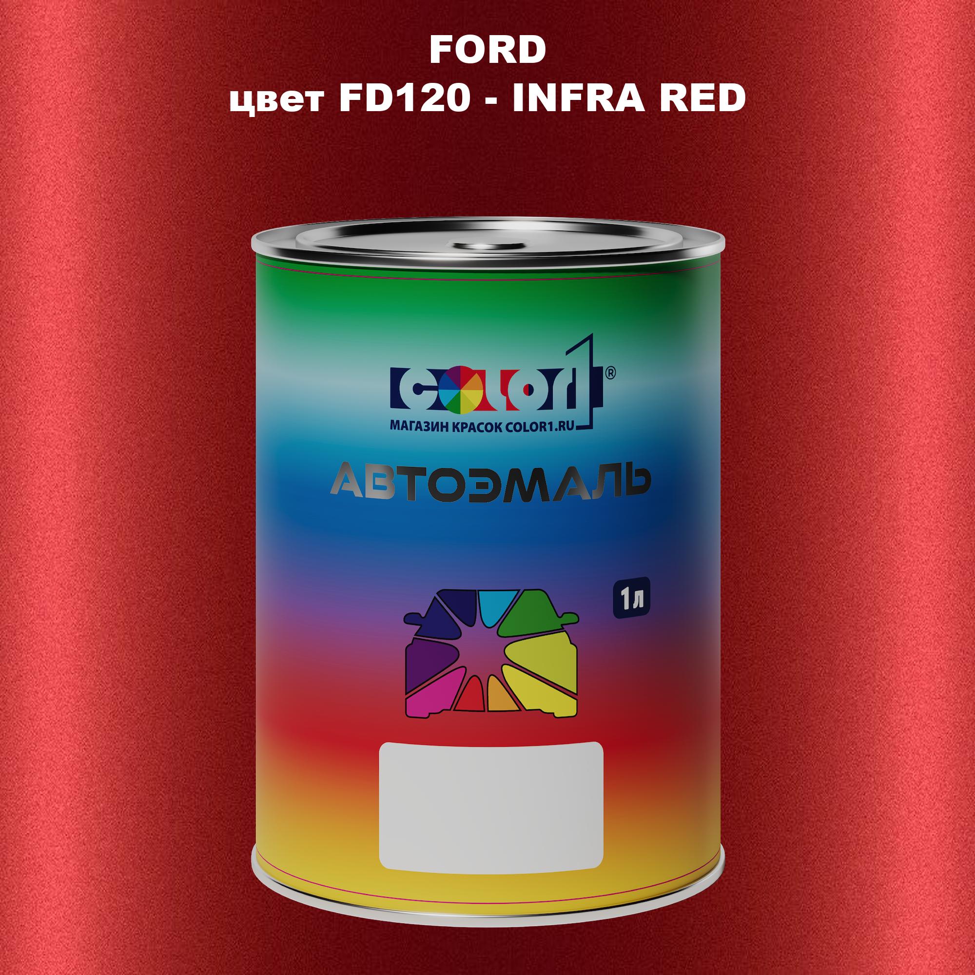 

Автомобильная краска COLOR1 для FORD, цвет FD120 - INFRA RED, Красный