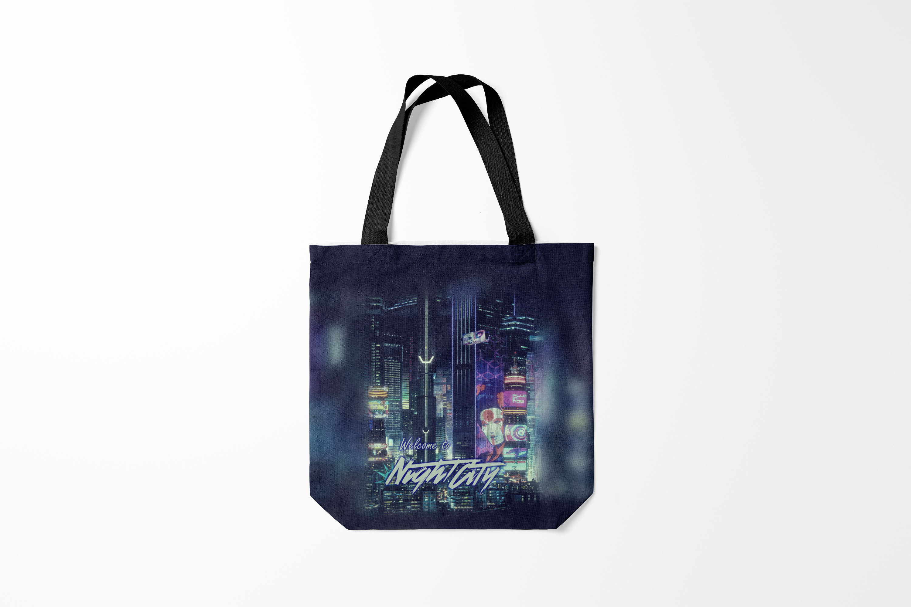 

Сумка шoппер унисекс Burnettie Cyberpunk 2077 Welcome to Night City, черный, Cyberpunk 2077 Welcome to Night City