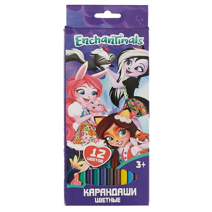 фото Карандаши цветные centrum enchantimals, 12 цветов, длина 177 мм