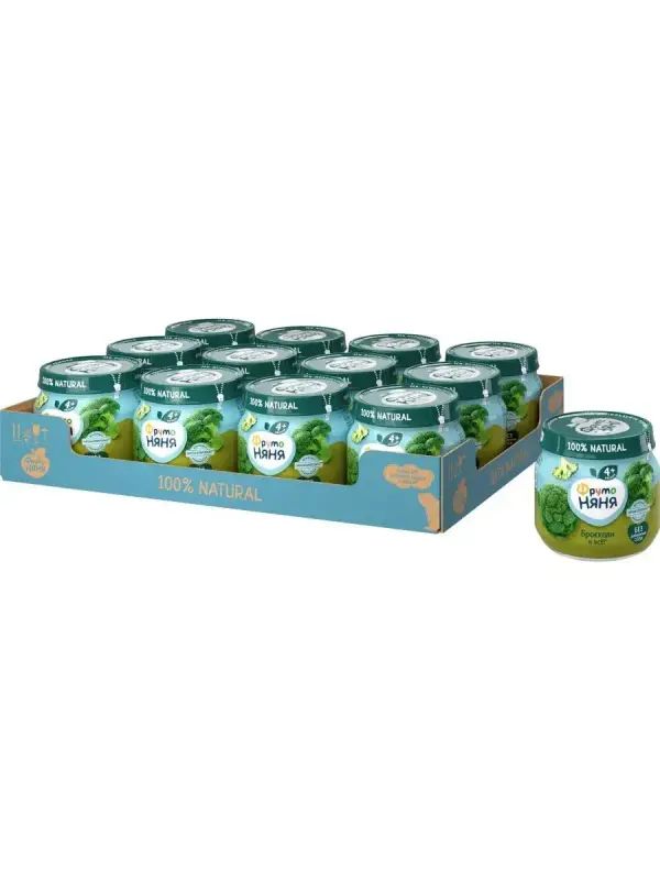 Пюре ФрутоНяня из Брокколи, с 4 мес, 12х80г